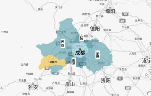 邛崃山水塔城概念规划设计竞赛范围 邛崃山水塔城概念规划设计竞赛范围